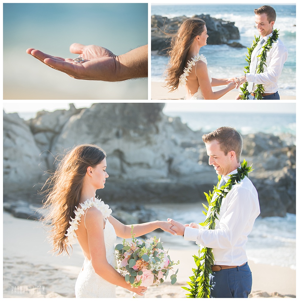Maui beach wedding elopement